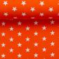 Preview: Baumwoll Druck Sterne Orange/Weiß  Ø 1 cm